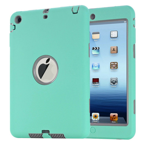 ipad Mini 123 Cyan Grey Heavy Duty Tough Rubber Kids  Case