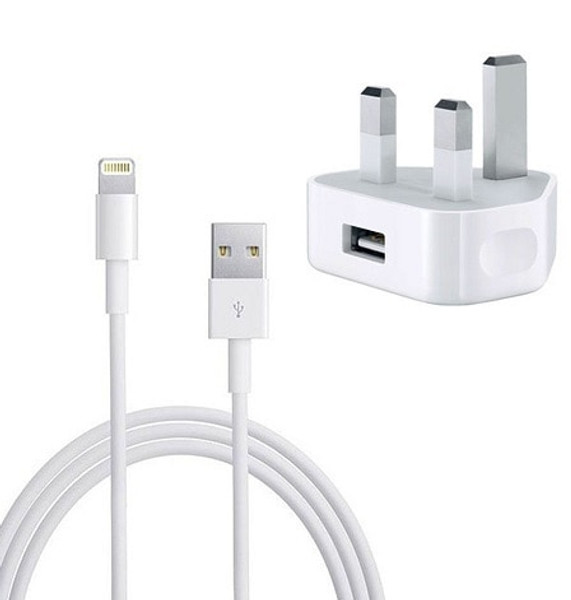 Apple Mains Charger and USB Lightning Cable iPhone 8 8Plus