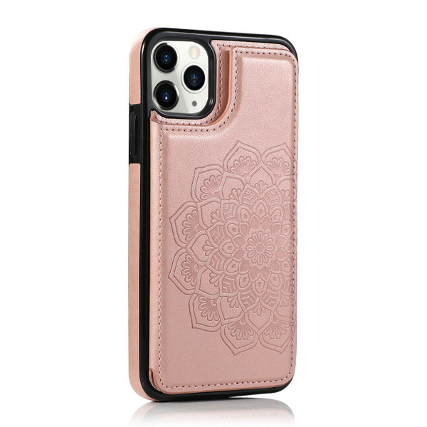 iPhone SE (2020)  Rose Gold Pattern Leather  Magnetic Wallet Card Holder Case