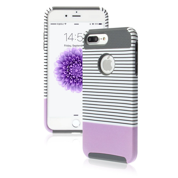 Apple iPhone 8 Plus Shockproof Hybrid Purple Rugged Rubber Hard Back Case