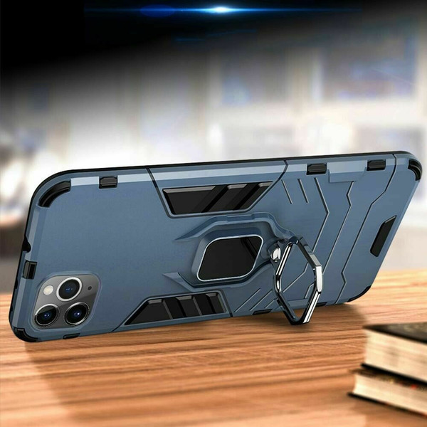 Apple iPhone  12 Pro Max Space Blue  Shockproof Rugged 360 Ring Stand Armor Cover