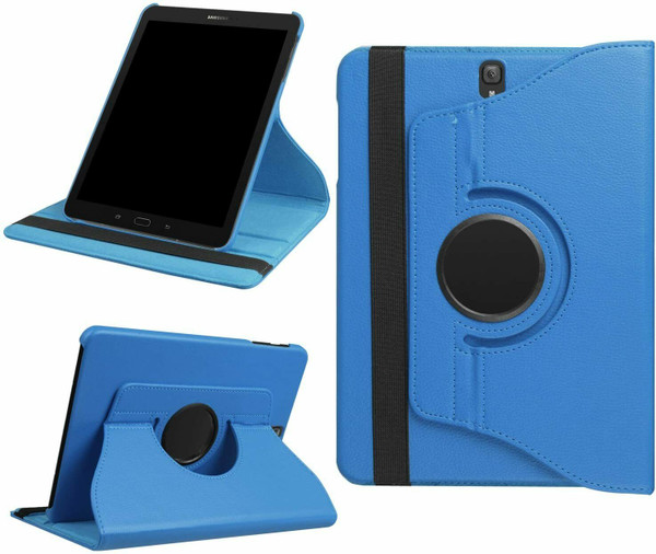 Samsung Galaxy Tab A 10.5 SM-T590 T595 Leather 360 Stand Cover  Sky Blue Case