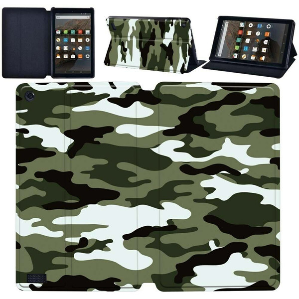 Amazon Kindle Fire  HD 8 (2017) (2018) urban Camouflage Tablet Magnetic Smart  Stand  Case