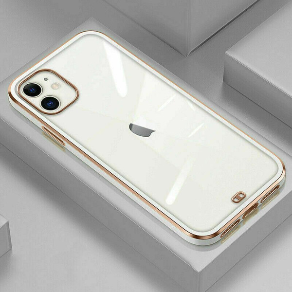 White  Clear Shockproof  Soft  case for Apple iPhone  12