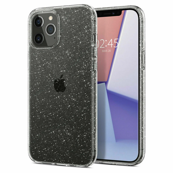 iPhone 12 Pro Max Case, Spigen Liquid Crystal Glitter Cover - Crystal Quartz
