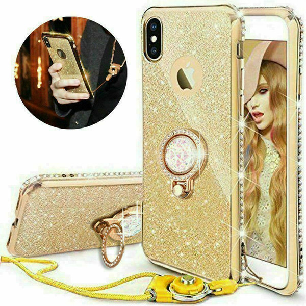 Gold Glitter Case Ring Stand Holder Phone for Samsung Galaxy s20 ultra