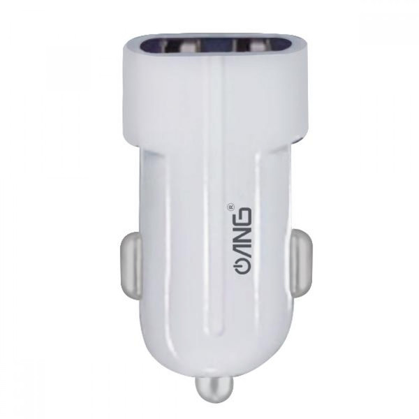 ANG 3.1A Dual USB Fast Car Charger - White