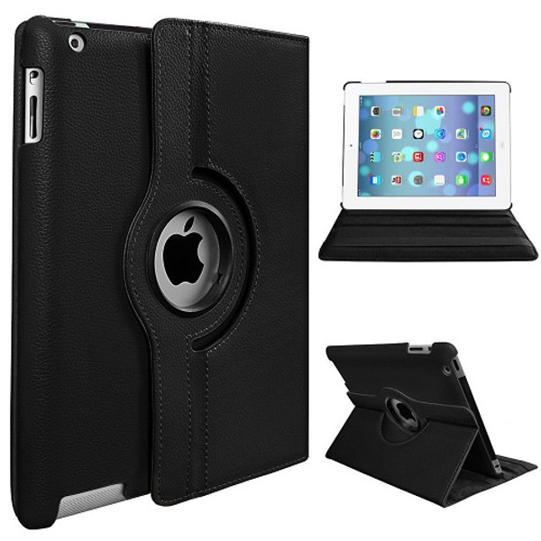 Apple iPad Mini 1 2 3 Black PU Leather 360 Rotating Case