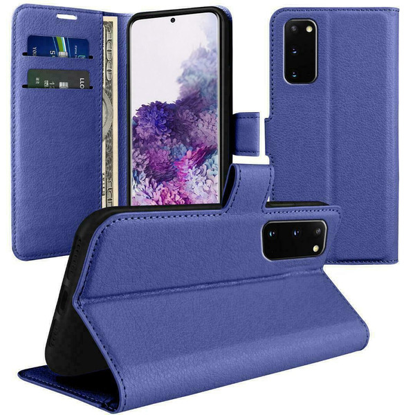 For Samsung S21 Flip Wallet Leather Magnetic blue case