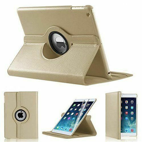 Apple iPad Mini 1 2 3 gold PU Leather 360 Rotating Case