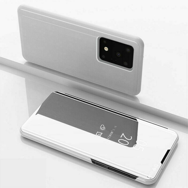 Samsung galaxy s21 plus silver View Mirror Flip Stand Phone Case