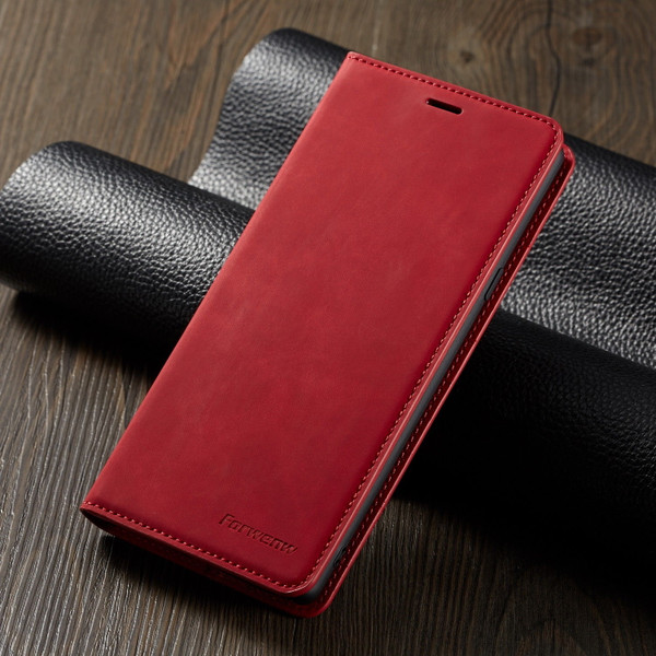 For Samsung S21  red Leather Wallet Flip Case Card Stand Shockproof Cover