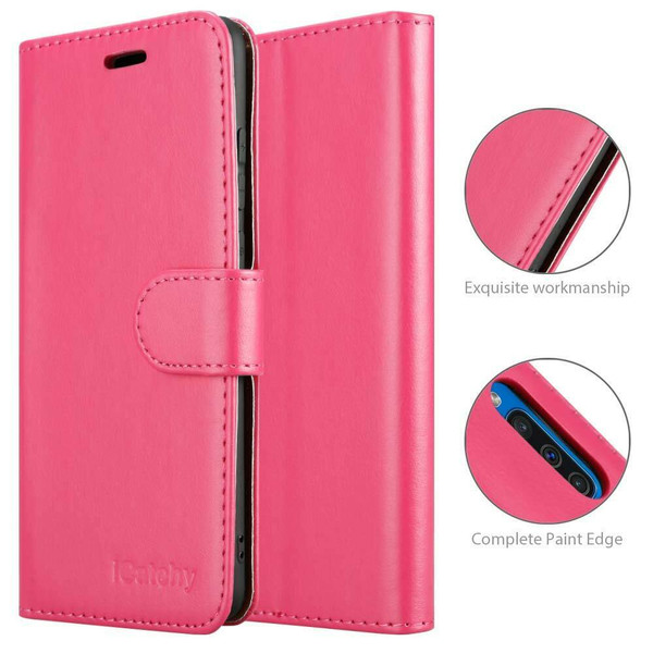 For Samsung Galaxy A50  pink Phone Case Leather Wallet Cover