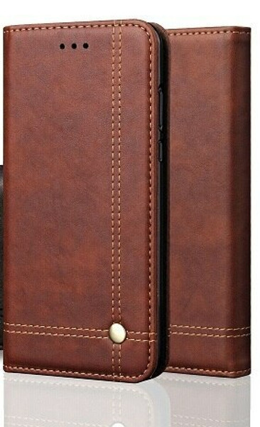 Vintage Real Leather  brown Wallet Flip Case For Samsung Galaxy s21