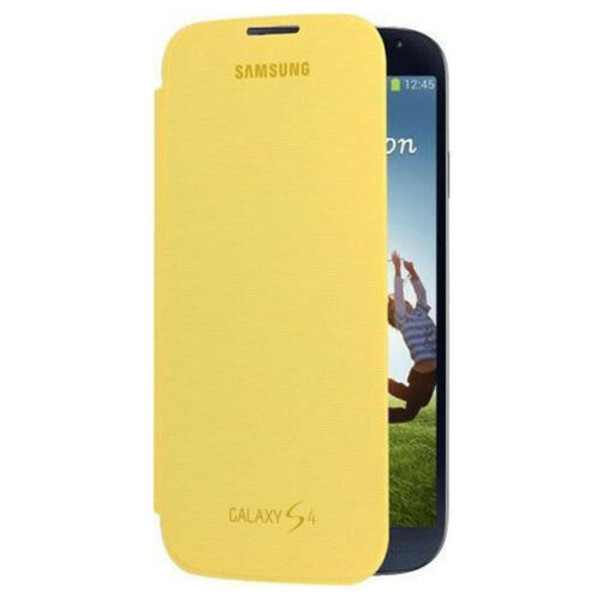 Smart Flip Cover For Samsung Galaxy S4 i9500 i9505 Book Case Slim Fit Original yellow