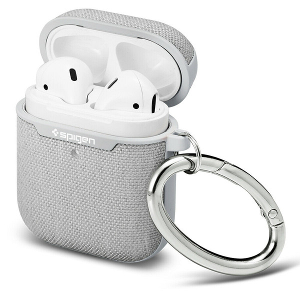 Grey Spigen Urban FIt Case Designed for Apple Airpods 1 & 2 LED Light Visible