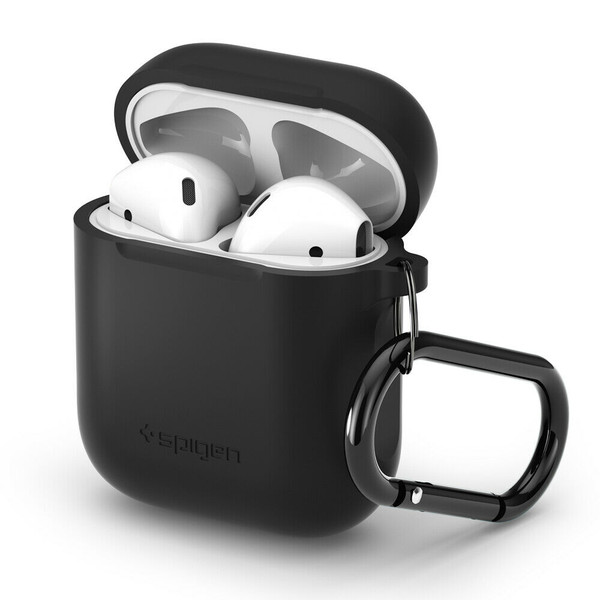 Black Apple Airpods 1/ 2 Case, Spigen Silicone Soft Slim Protective Cover