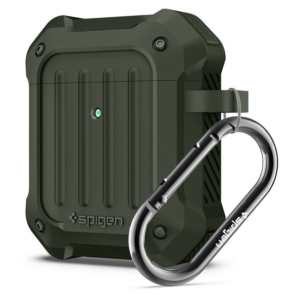 Military green Spigen Tough Armor Case Designed for Apple Airpods Case Cover for Airpods 1 & 2