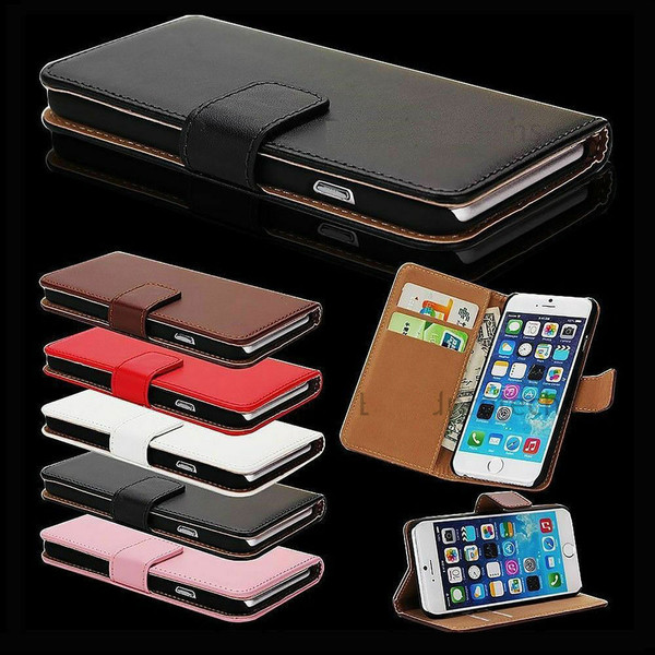 Black Pu Leather Flip Wallet Cover for iPhone 5 / 5S