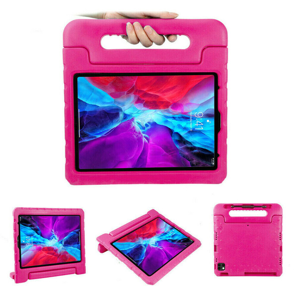 For Apple iPad Pro 12.9" 2021 2020 pink Kids EVA Foam Handle Stand Shockproof Case