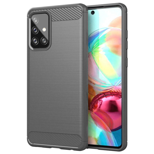Grey Carbon Fiber Shockproof Case Cover for Samsung Galaxy A72 5G (2021)