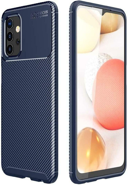 Blue Silicone Carbon Fibre Phone Cover for Samsung galaxy A72