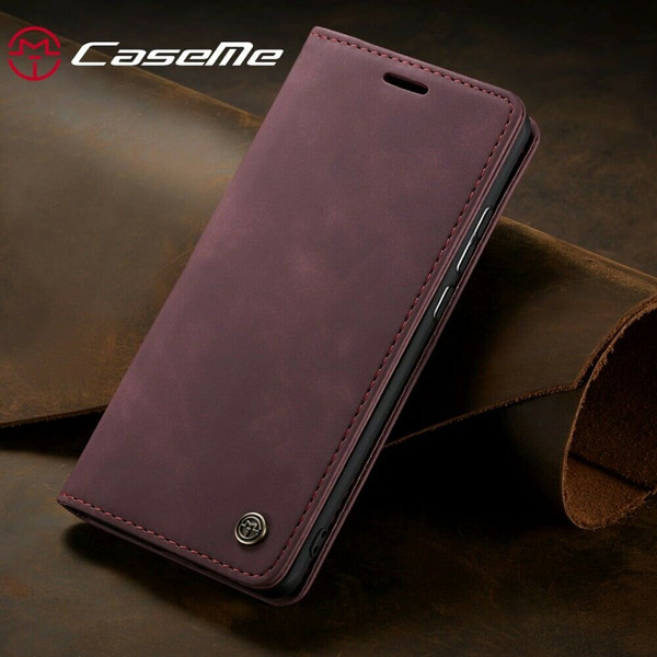 Wine red Leather Flip Case For Samsung A32 Shockproof Stand Wallet Cover