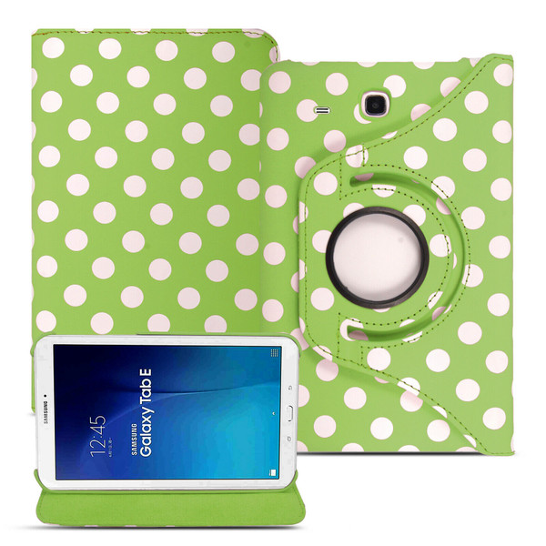 Samsung Galaxy Tab 3 8.0 T310 311 315 green polka 360 rotate case.
