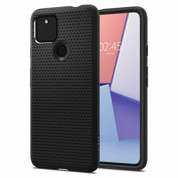 Google Pixel 4a 5G Case, Spigen Liquid Air Shockproof Slim Cover - Matte Black