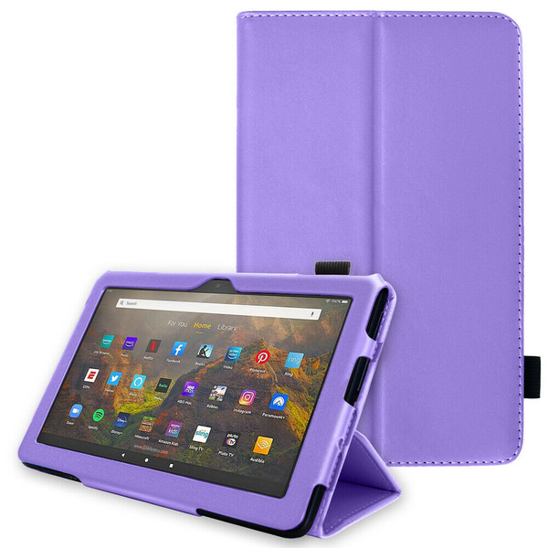 for Amazon Fire HD 10 / 10Plus 2021 11th Generation Leather Flip Case Stand purple Cover