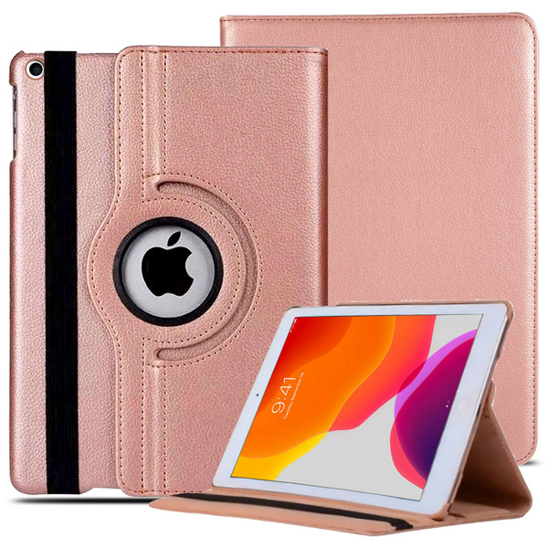 Rose gold  For Apple iPad 9th Generation 10.2 2021 360 Rotating Smart Leather Case Cover