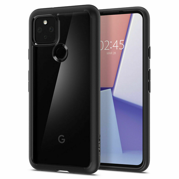 Google Pixel 5 Case, Spigen Ultra Hybrid Clear Slim Cover - Matte Black