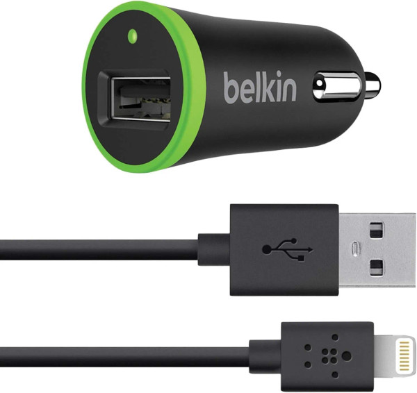 Belkin 2.1AMP 10W iPhone iPad Car Charger with Lightning to USB Cable