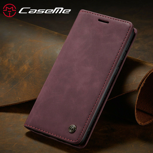 Wine red Leather Flip Case Magnetic Stand Wallet Cover for Samsung galaxy A51