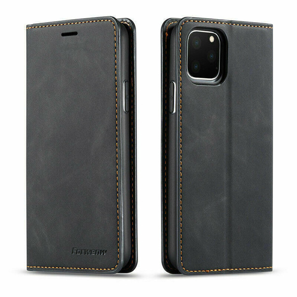 Apple iPhone 14 Pro Black  Luxury  Magnetic Flip Wallet Cover