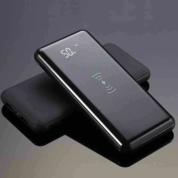 20000mAh 2 USB LCD Qi wireless Power Bank for iPhone Samsung Huawei
