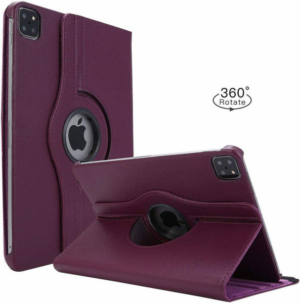 Apple iPad Pro 12.9 2022 purple 360 Rotating Stand Case Folding Leather Case