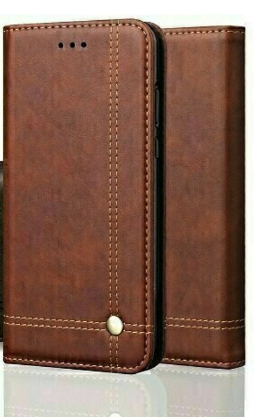 Vintage Real Leather  brown Wallet Flip Case For Samsung Galaxy S9