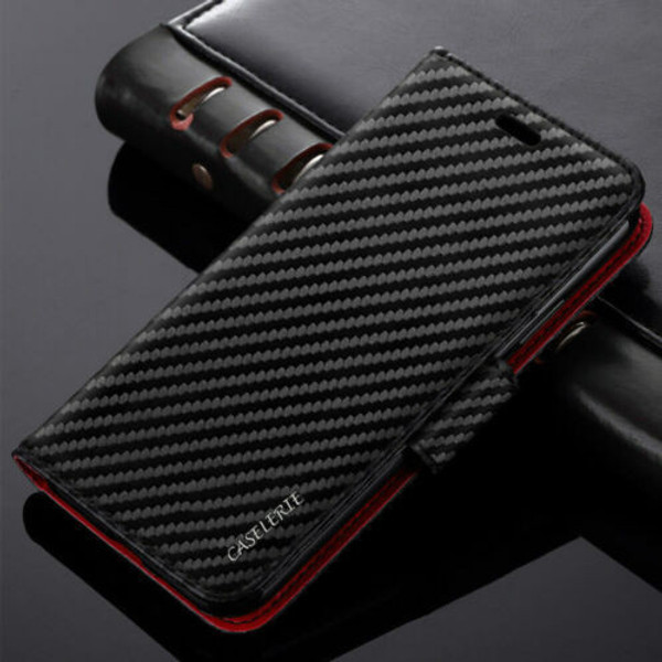 Apple iPhone 15 pro  carbon leather wallet case