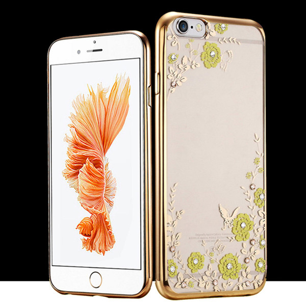 Apple Iphone 8 plus Yellow Flower Gold Silicon Case