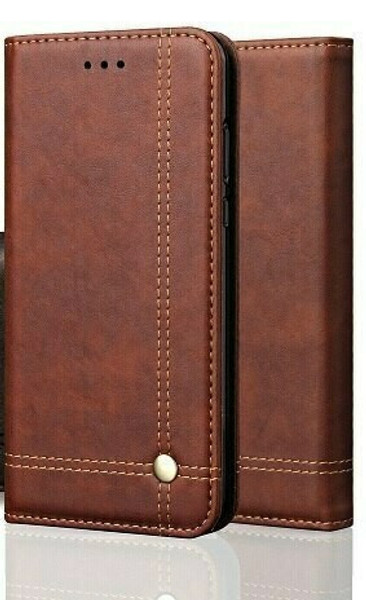 Vintage Real Leather  brown Wallet Flip Case For Samsung Galaxy S23