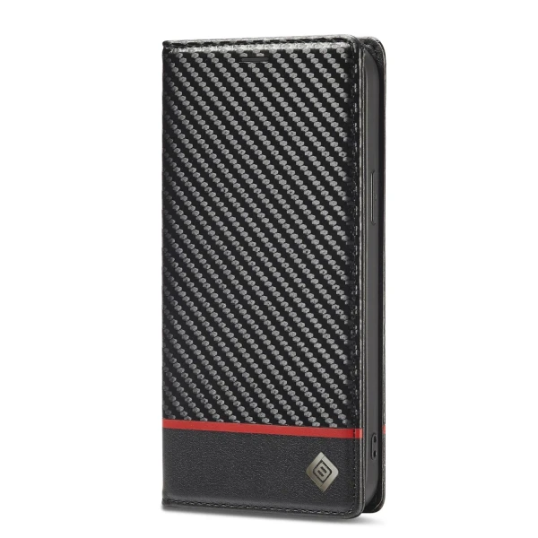 Carbon Fibre Leather Flip Cover for Samsung Galaxy S25