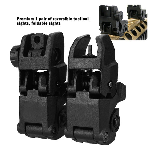 Tactical Military Arms Gear GEN 1 Front and Rear Back Up Sight Set Black, AR 15 AR15  Backup Rapid Transition