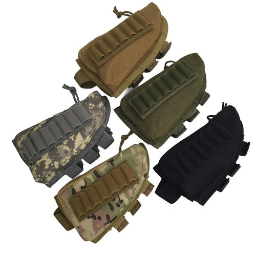 Tactical Rifle Butt Stock Cheek Rest Pad Left/Right Hand Ammo Carrier Pouch Bag 
