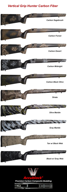 Stocky's NextGen Ultra Carbon™ Hunter VG (Vertical Grip) Composite Accublock® Stocks - Winchester 70 Post 64
