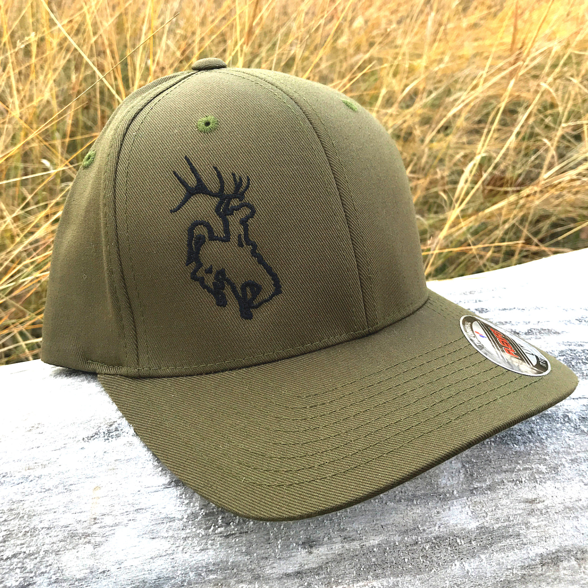 olive green flexfit hat