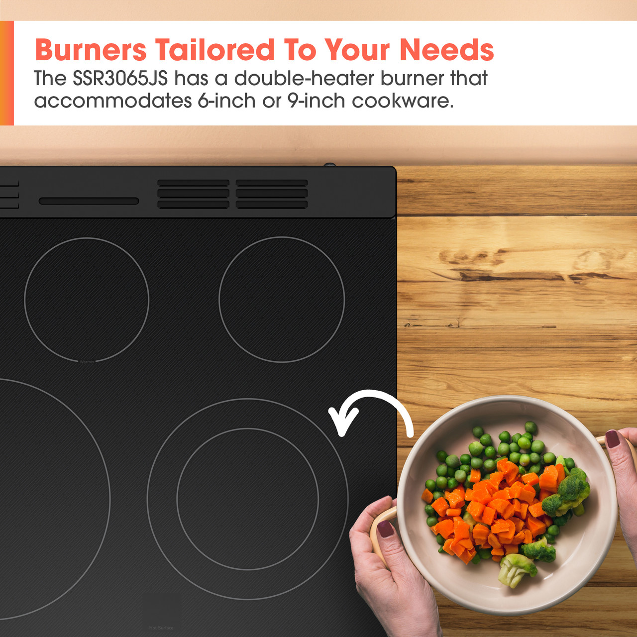 30 in. Electric Convection Slide-In Range with Air Fry | SHARP