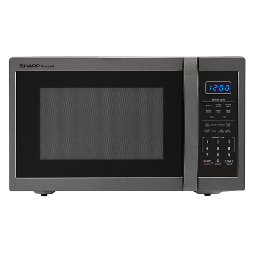 Sharp 1.4 cu.ft. Black Stainless Steel Countertop Microwave