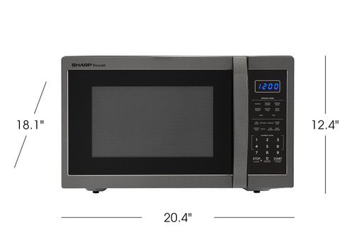 Sharp SMC1452CH 1.4 Cu. Ft 1100W Countertop Microwave Oven Black Stainless  Steel 74000620209