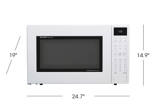 SMC1585BW 1.5 Cu Ft White Convection Microwave - Sharp